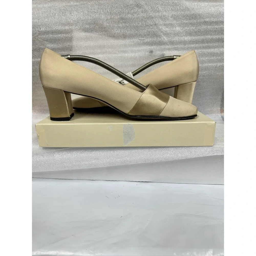 Anne Klein Champagne 2in Cream Heel A552705 Retail 165‎ Vintage Size 10 N Party